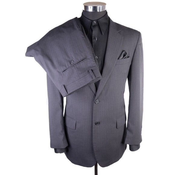 Jos A Bank 2-Pc Stripped Gray Suit Jacket Blazer Jacket Size 41R/S Pants 34X31 - Picture 6 of 16